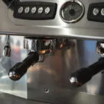 Modern Italian espresso coffee machine on a cafe counter in Sri Lanka